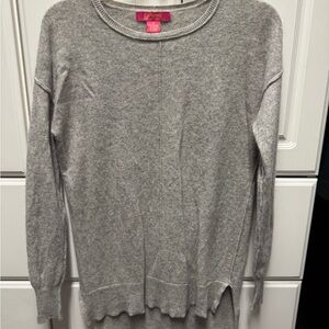 Catherine Malandrino Heather Gray Crew Neck Sweater 100% cashmere